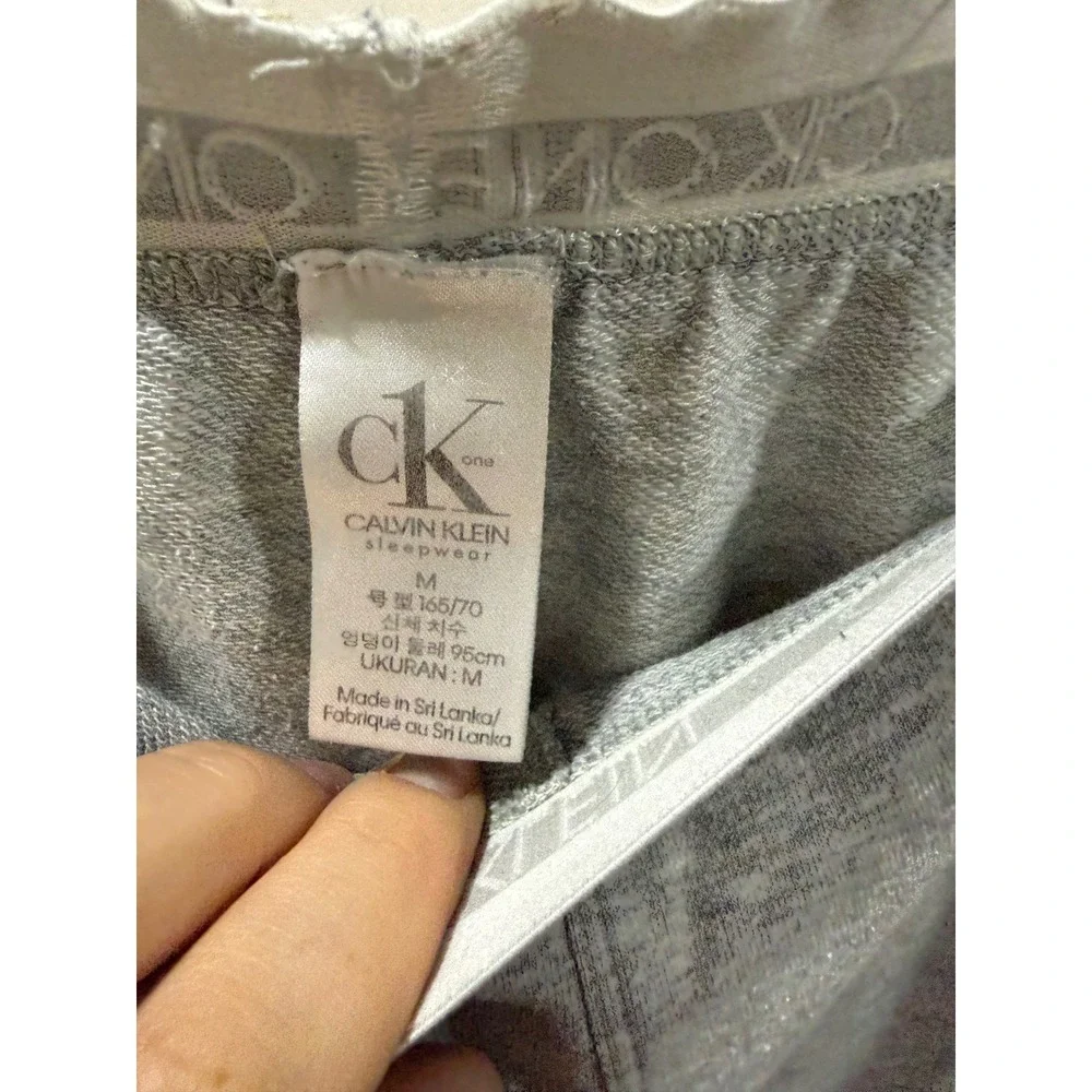 Calvin Klein CK One Womens Heather Grey Logo Waistband Jogger Pajama Pants M